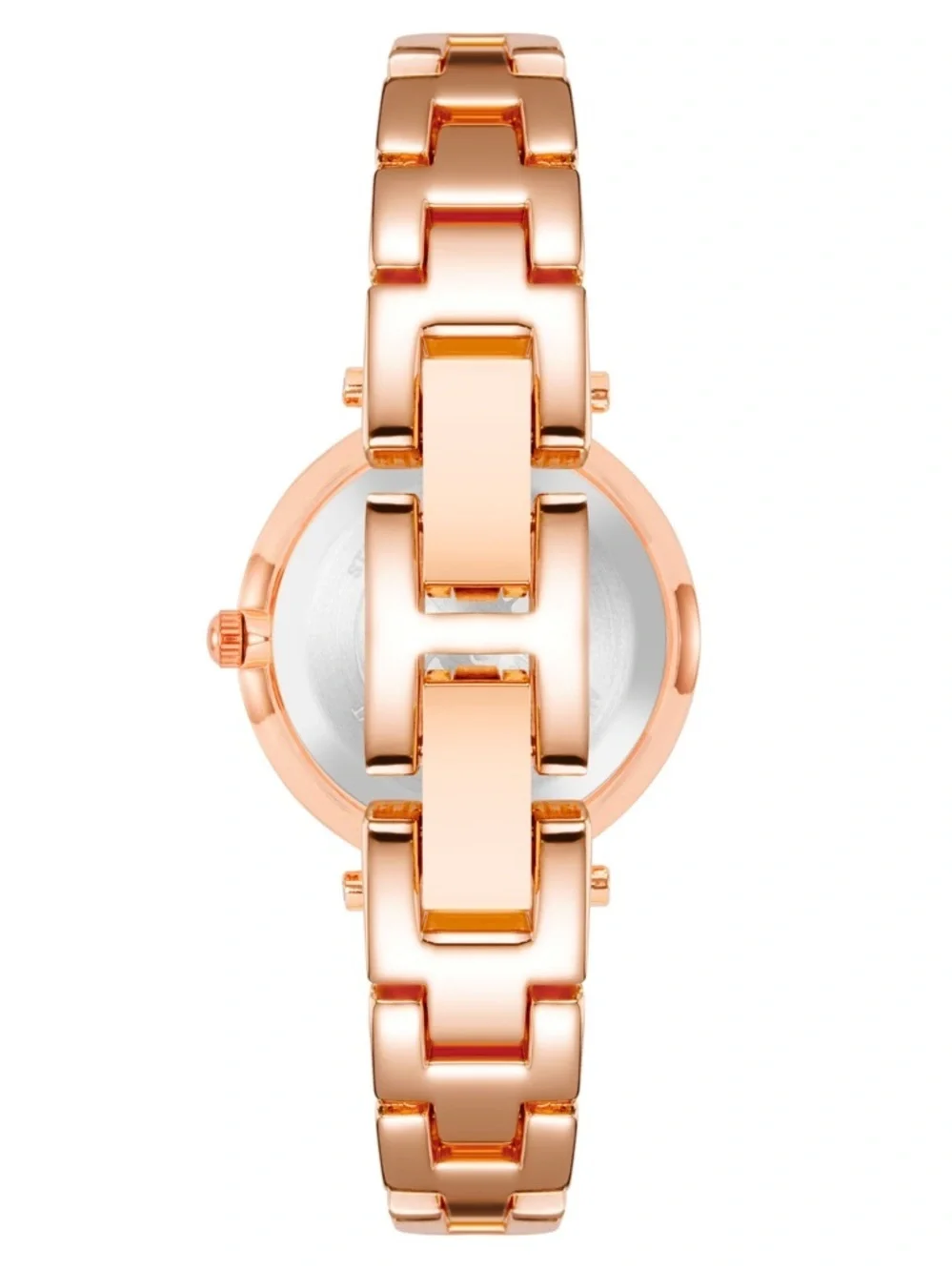 Anne Klein Rose Gold-Tone and Black Bangle Watch